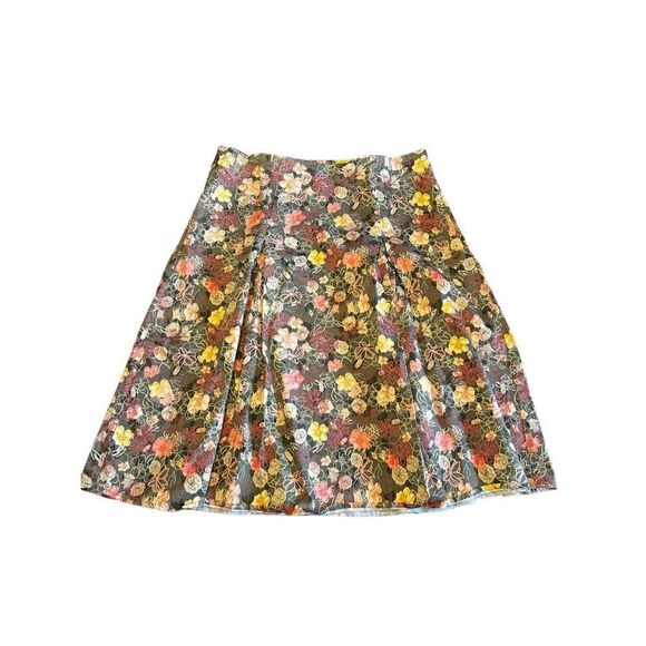 Christopher & Banks multi-color floral flared stretch skirt 8 spring summer - Picture 1 of 5